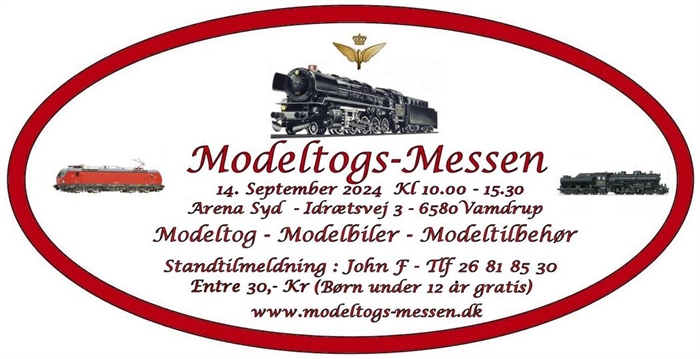 Modelleisenbahnmesse Arena Syd, Vamdrup am 16.09.2023 um 10-15.30 Uhr