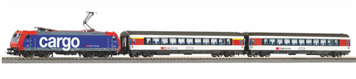 Piko 59029 Startset mit SBB EC Re 484, 2 Wagen, Smart Control und Schienenoval mit Schotter, H0