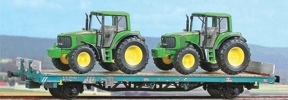 A.C.M.E 40178 Pritschenwagen mit 2 John Deere Traktoren